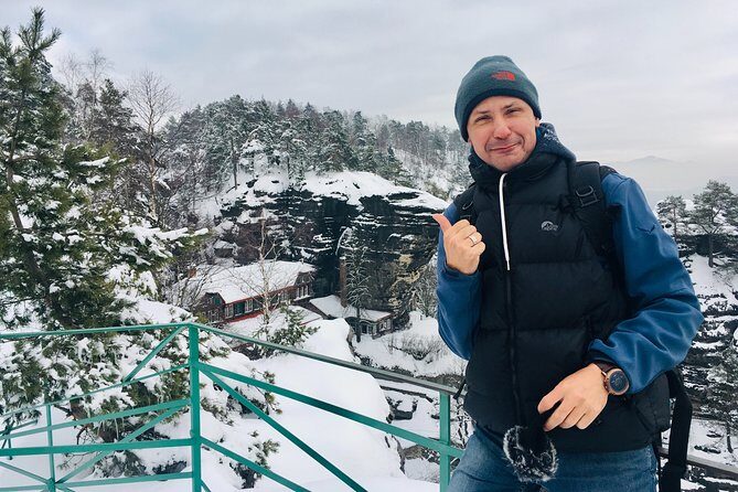 Bohemian And Saxon Switzerland Winter Tour from Prague - Pravčice Gate on the Czech side: the largest sandstone arch in Europe