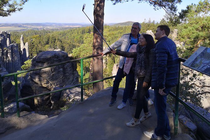 Bohemian Paradise (Český ráj) UNESCO geopark nature walks - Prachov Rocks: sandstone towers, dark passages, and viewpoint stairs