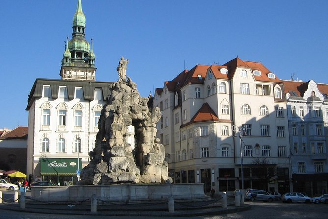 Brno Historical Walking Tour - Vegetable Market and the Parnassus Fountain wish moment