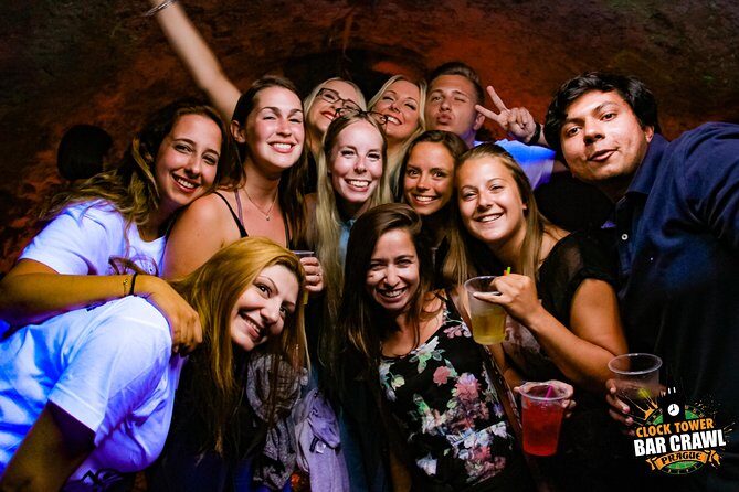 Clock Tower Bar Crawl ending at Prague's BIGGEST rooftop CLUB - 2 Hours of Open Bar Fun: Games, Hosts, and That Fast-Friend Energy