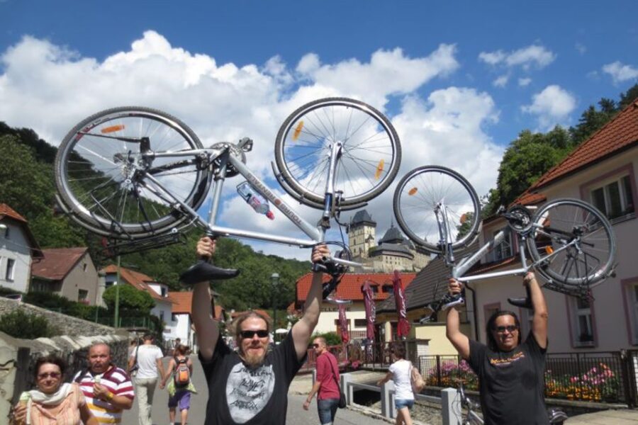 Countryside Bike Tour From Prague To Karlstejn Castle - Bridge and village stops: how the guide breaks up the day