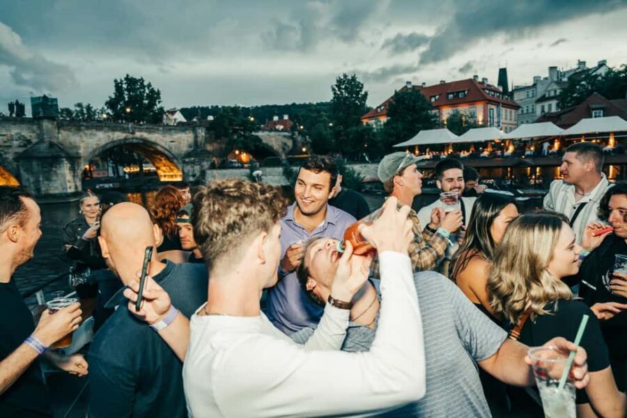 Drunken Monkey Prague Boat Party Open Bar to Duplex Club - Sunset cruise to Duplex Rooftop: how the night is built