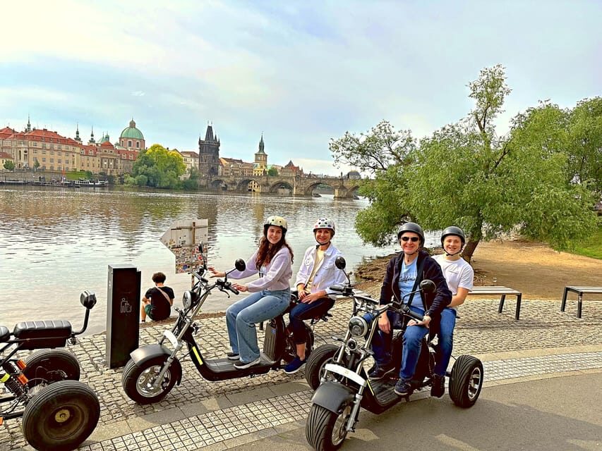 Heart of Prague tour on Tricycle electric scooter - Franz Kafka Museum area and the David Černý statues