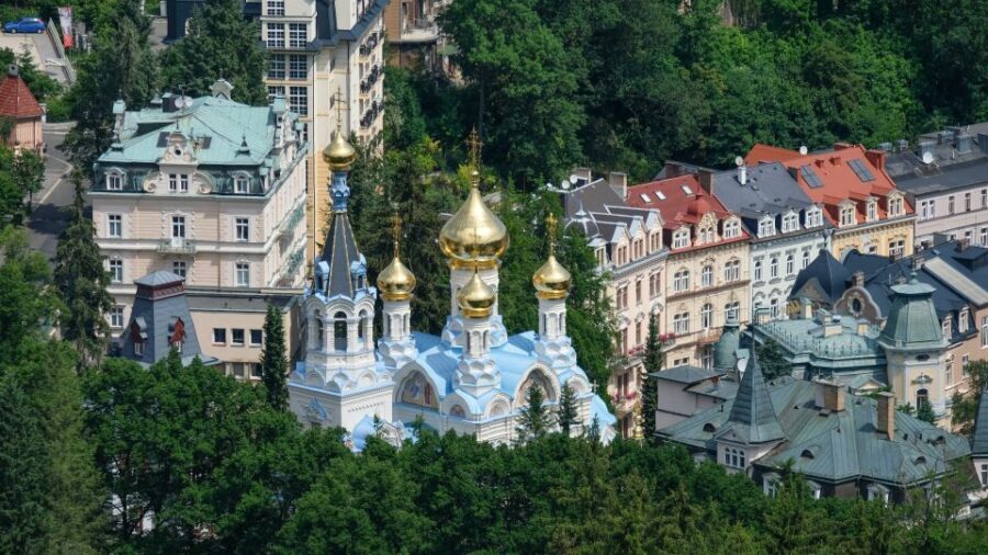 Karlovy Vary - the world famous spa - The colonnade walk and hot-spring mineral tasting