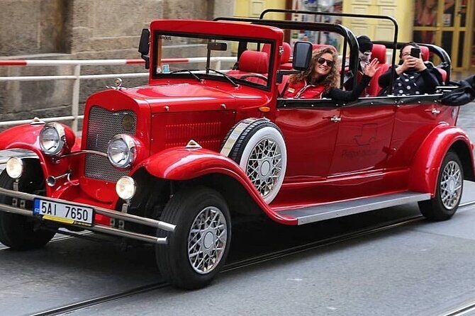Karlstejn Castle in Vintage Convertible Car - Karlštejn Castle Visit: Entry Rules That Can Affect Your Time