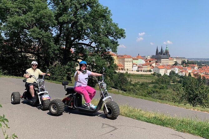 Live-Guided ️Trike-Harley️ Viewpoints tour of Prague - What you get for your money: included gear, guide photos, and the 25 km/h comfort zone
