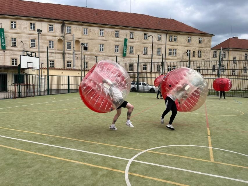 Prague: Bubbles football in city centre of Prague - Prague City-Center Bubble Football: Why this works in the middle of town