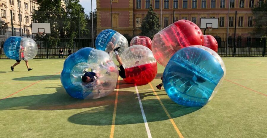 Prague: Bubbles football in city centre of Prague - The 1-hour flow: stretch, rules, gear, and then you’re playing