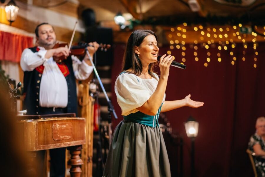Prague: Dinner with Folk Show and Open Bar - The folkloric show: music, mute dance, and real audience energy