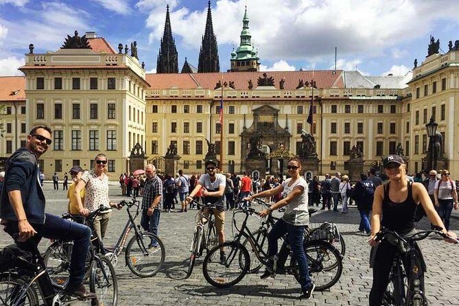 Prague E-Bike Tour - Stunning Viewpoints (small group) - Prague Castle area: main gate info and photo-ready time