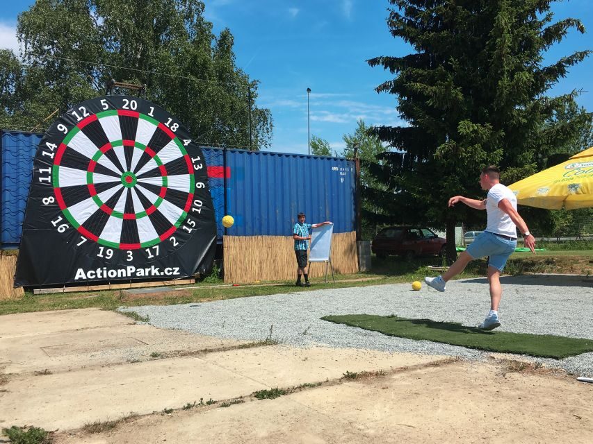Prague : Giant Foot Darts and Giant Beer Pong Game - Drinks and Vibe: Included, But Not the Main Point