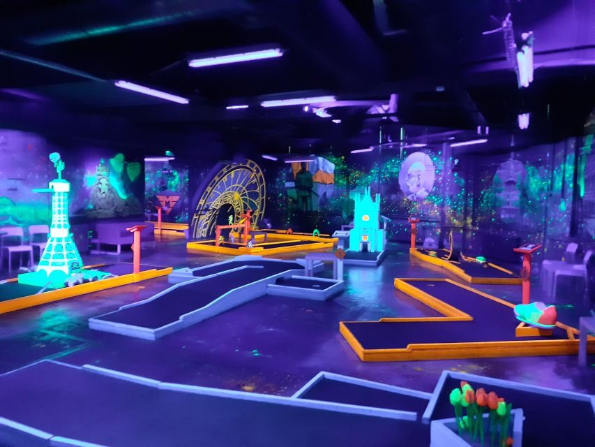Prague: Glow Golf Mini Golf Game by UV Light - The 18 UV Holes: Czech Legends, Black Light Effects, and Game Difficulty