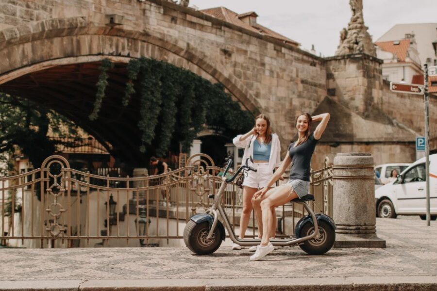 Prague: Guided Fat Tire e-Scooter Tour - Scooter setup, helmets, and the rider rules that matter