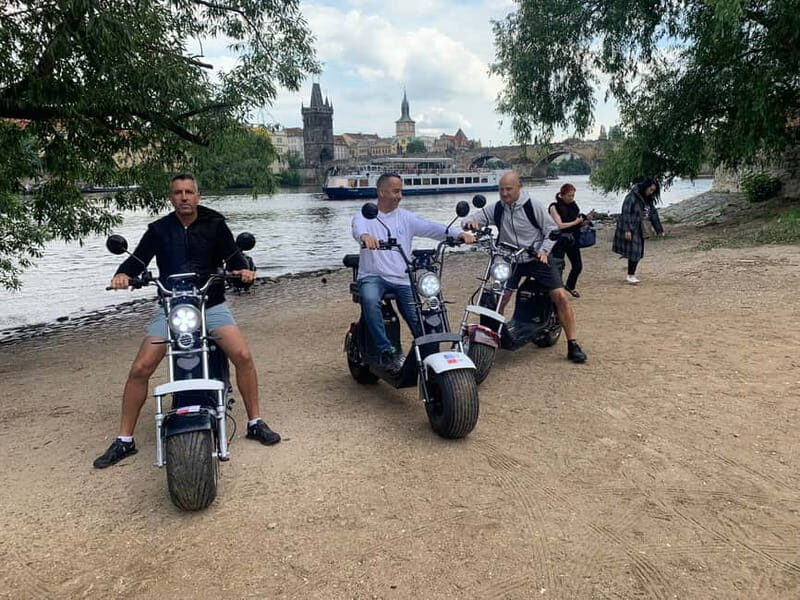 Prague: Guided Fat Tire e-Scooter Tour - Kampa Park and the National Theatre from the river