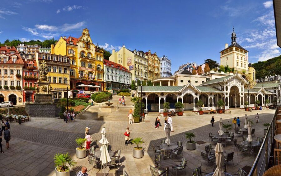 Prague: Karlovy Vary Day Trip with Watchtower and Funicular - Spa colonnades and famous names: Tsar Peter and Goethe