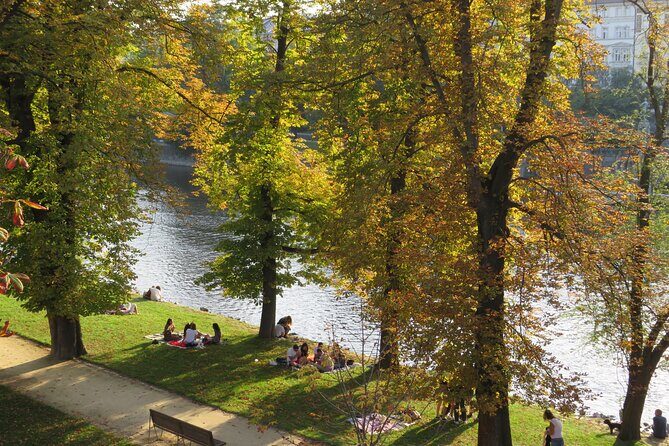 Prague Literary & Historical Tours - Comprehensive Route - Slovanský ostrov viewpoints: the river-island perspective game
