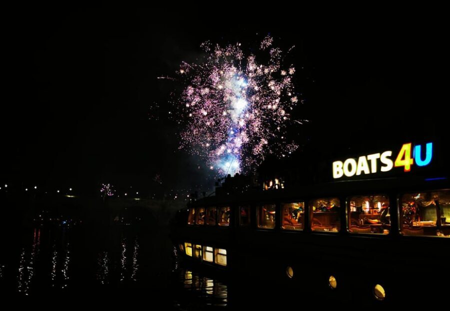 Prague: New Year's Eve Cruise through Midnight - What You Actually See: Prague Castle and Charles Bridge at Night