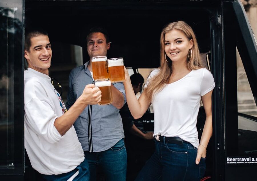 Prague: Party Beer Bus - The bus vibe: comfort, lights, and sound