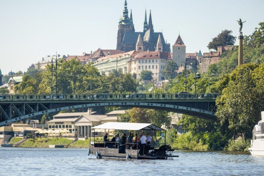 Prague: Private Cycle Boat River Tour with Beer or Prosecco - The guide and captain setup: why it helps on water
