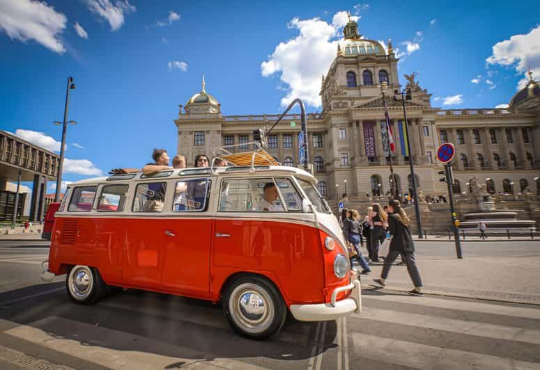 Prague: Private Sightseeing Tour in original VW Samba bus - Getting on the restored VW T1 Samba in Prague 1