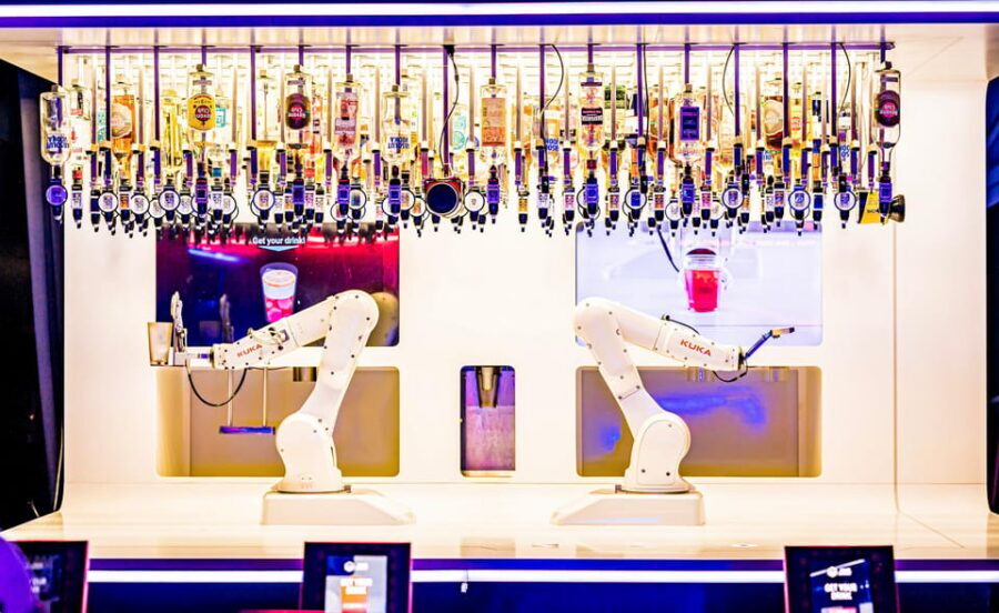 Prague: Robotic Bar Entry with a Drink Included - The Robot Bar System: 100+ Bottles and 2 Arms on Choreography