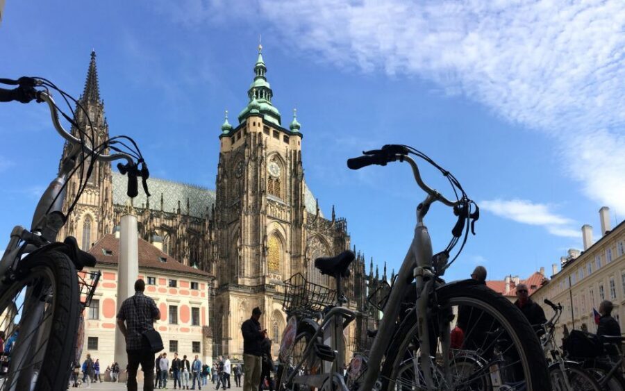 Prague: Stunning Viewpoints, Castle, City & Park Bike Tour - Hearing the guide while you ride: why the headset setup matters