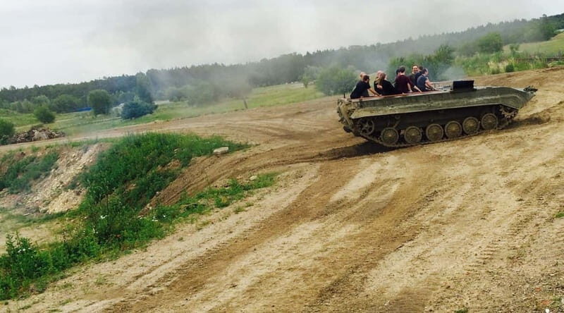 Prague: Tank Ride Experience - The camp sequence: safety briefing, then the vehicle time
