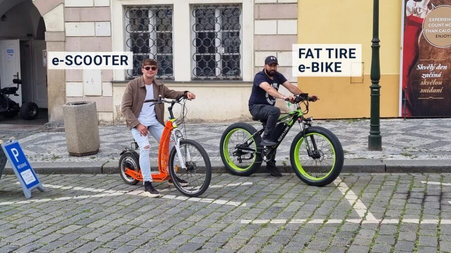 Prague: Tour by Electric Scooter or Cruiser eBike - Kafka Museum area stops: art, ideas, and a quick reset