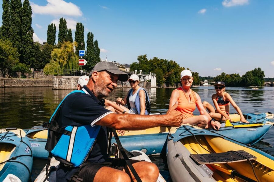 Prague: Vltava River Guided Canoeing Tour - When the tour can get wet: swim time and the jump wall