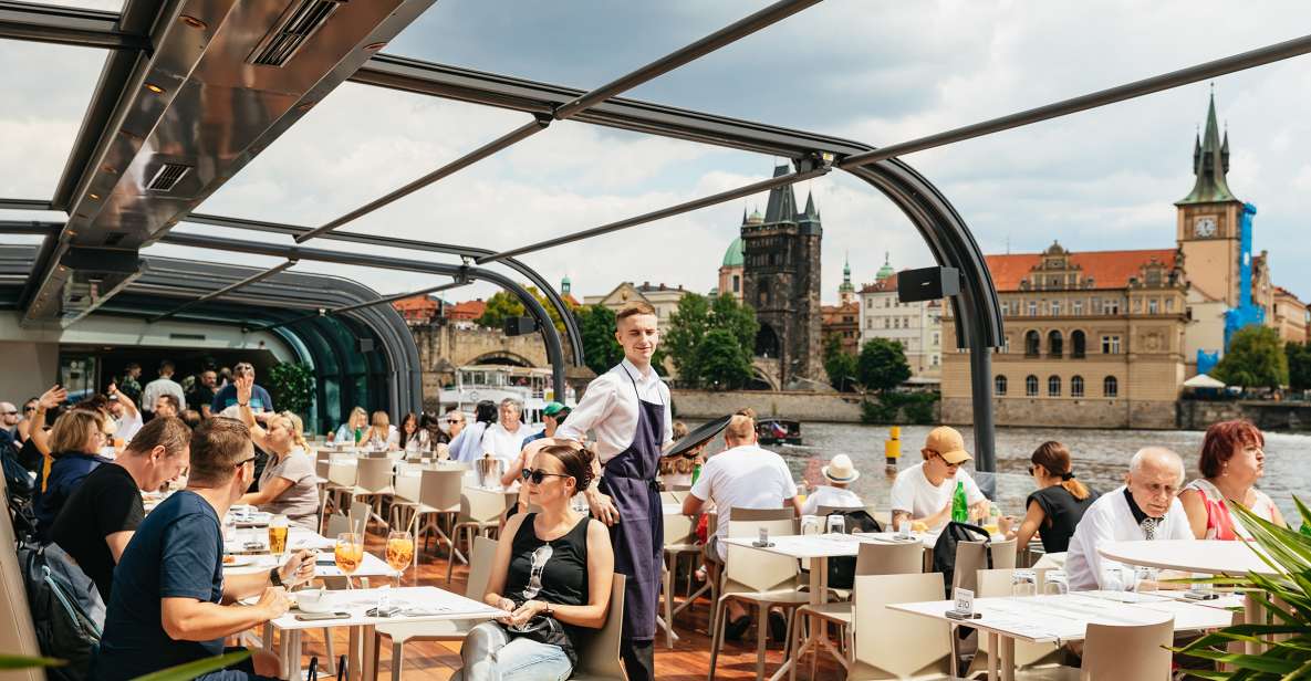 Prague: Vltava River Lunch Cruise in an Open-Top Glass Boat - Charles Bridge and the first wave of postcard views