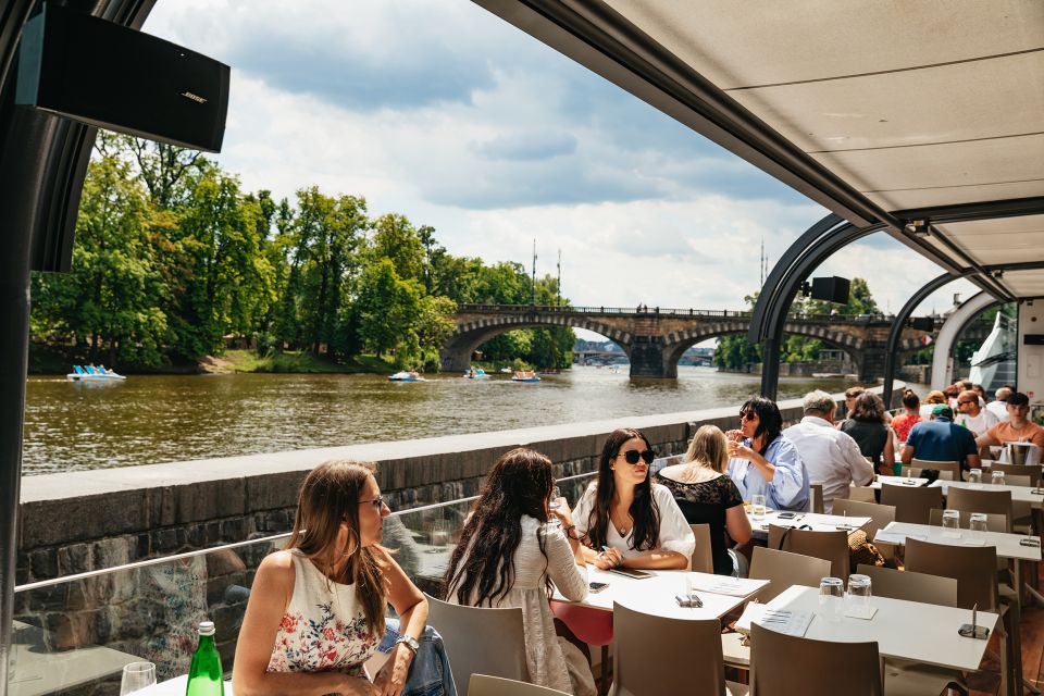 Prague: Vltava River Lunch Cruise in an Open-Top Glass Boat - How the commentary works (and why you might not hear much talking)