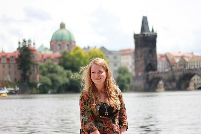 Private Prague Photoshoot for Individuals, Couples and Families - Franz Kafka Museum exterior option: river views and a photo-friendly walk