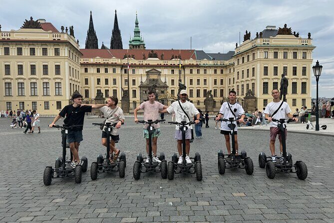 Scooter tours to Prague Castle and views. - The Vltava River bay stop: animals, feeding, and bridge views